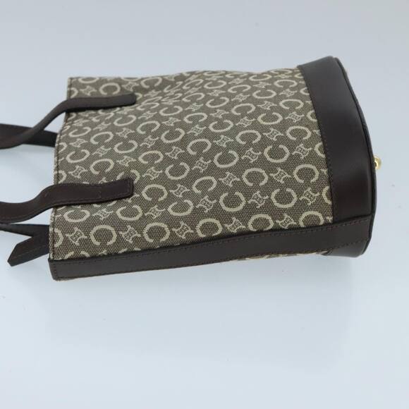 CELINE C Macadam Canvas Hand Bag Brown Gold - Picture 5 of 12